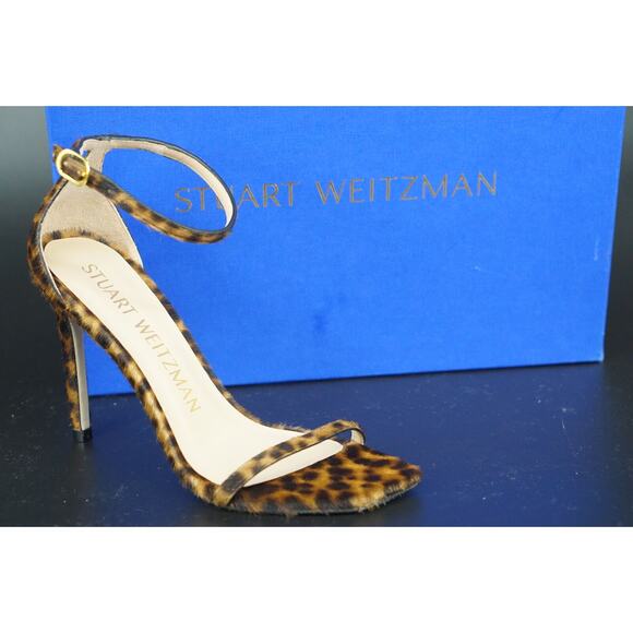 Stuart Weitzman Nudistcurve 100 Cheetah Hair Ankle Strappy Sandals Size 6 $695 - Picture 1 of 12